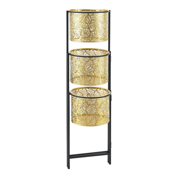 Blumenständer Verrebroek Schwarz/Messingfarben [en.casa]