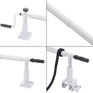 Pool Aufrollvorrichtung Oliveti mit Schiebern Aluminium [en.casa]