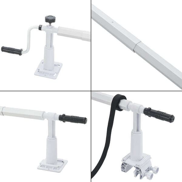 Pool Aufrollvorrichtung Oliveti mit Schiebern Aluminium [en.casa]