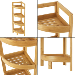 Bambus Badregal Lestijärvi Eckregal mit 4 Ablagen 80x23x23cm [en.casa]