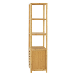 Bambusregal Liminka Badregal mit Schranktür 140x34x33cm [en.casa]