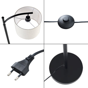 Stehlampe Coventry Schwarz/Beige [lux.pro]