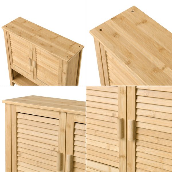 Badezimmerschrank Tyresö Hängeschrank Bambus 66 x 62 x 20 cm [en.casa]