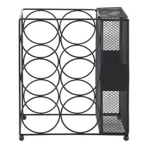 Weinregal Drangedal für 6 Flaschen mit Gitterbehälter [en.casa]