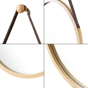 Bambus Wandspiegel Bykle rund 38 cm [en.casa]