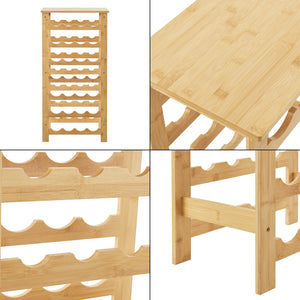 Weinregal Äänekoski 94x47x29 cm Bambus Natur [en.casa]