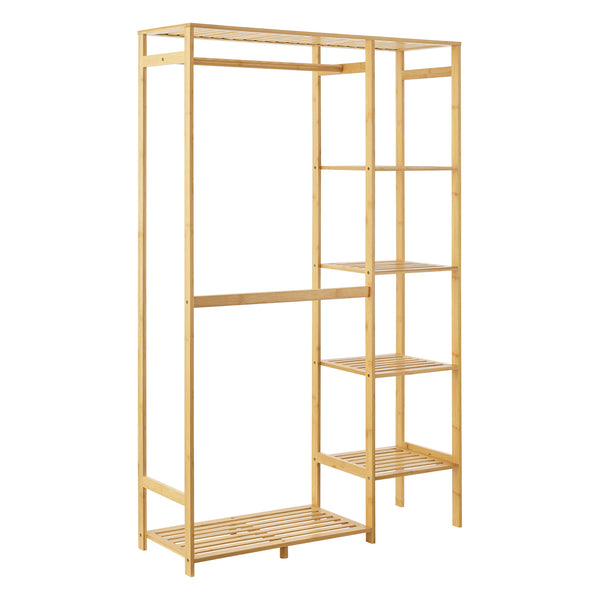 Garderobenständer Eurajoki 139x100x40 cm Bambus Natur [en.casa]