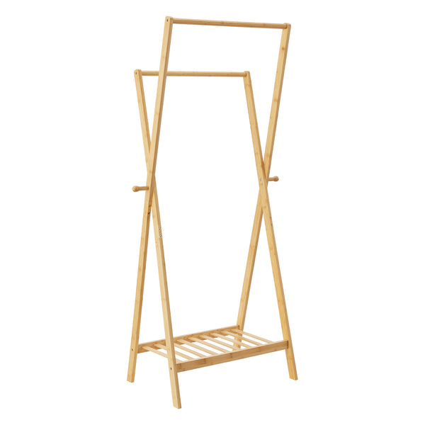 Garderobenständer Keitele 150 x 60 x 42 cm Bambus Natur [en.casa]