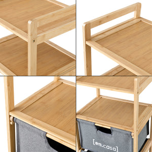 Badezimmerregal Evijärvi mit 2 Körben Bambus [en.casa]