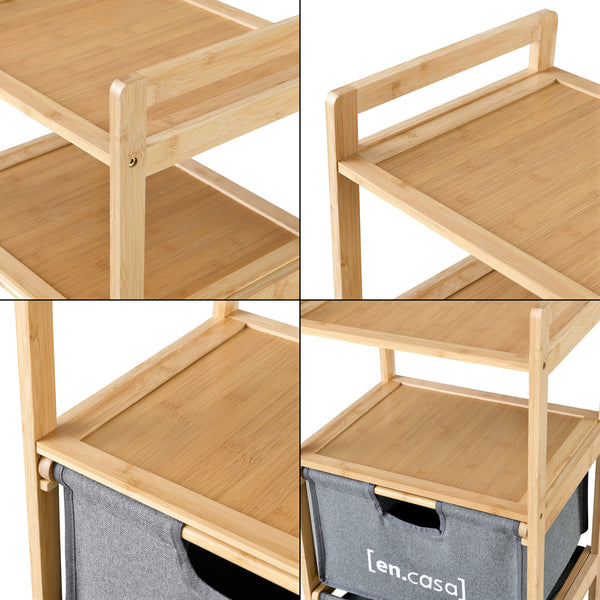 Badezimmerregal Evijärvi mit 2 Körben Bambus [en.casa]