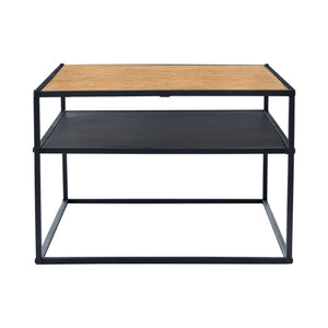 Beistelltisch Quinisut 40 x 55 x 55 cm Holz-Optik/Schwarz [en.casa]
