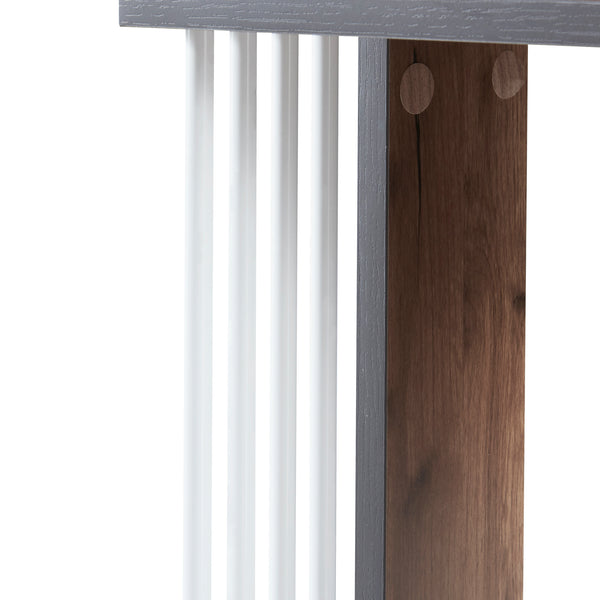 Beistelltisch Haarby mit 4 Rollen 42x50x24 cm Eicheoptik [en.casa]