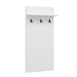 Garderobenpaneel Farsø mit Ablage und 3 Haken Weiß [en.casa]