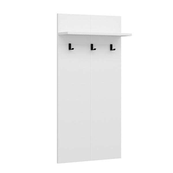 Garderobenpaneel Farsø mit Ablage und 3 Haken Weiß [en.casa]