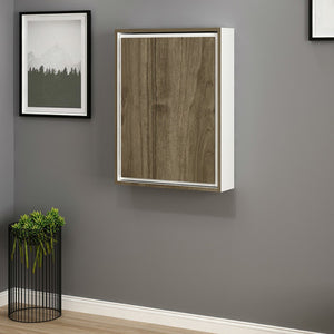 Ausklappbarer Tisch Greve Weiß / Walnussoptik [en.casa]