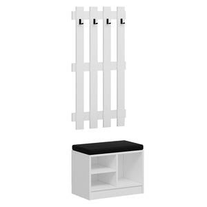 Garderobenpaneel mit Schuhbank Farum Weiß [en.casa]