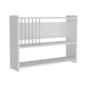 Wandregal Helsingør mit 3 Ablagen Weiß [en.casa]