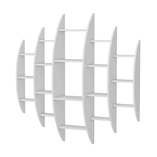 Wandregal Dianalund 147x146x29 cm Weiß [en.casa]