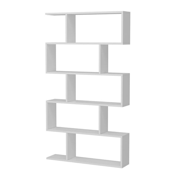 Bücherregal Hillerød mit 5 Fächern Weiß [en.casa]