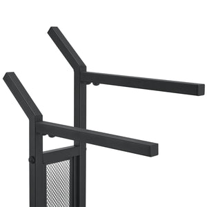 Handtuchhalter Telavi Stahl 88x40x20cm Schwarz / Holz-Optik [en.casa]