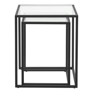 Satztisch Holstebro Schwarz/Transparent [en.casa]