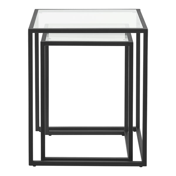 Satztisch Holstebro Schwarz/Transparent [en.casa]