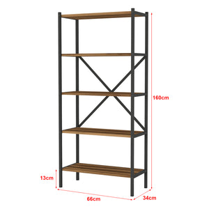 Küchenregal Tomelilla 160x66x34 cm Walnuss/Anthrazit [en.casa]