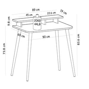 Schreibtisch Östhammar mit Tischaufsatz Weiß [en.casa]