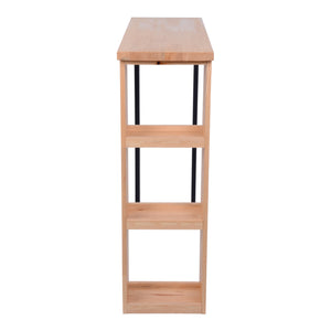 Bartisch Nørager mit Regal aus Kiefernholz [en.casa]