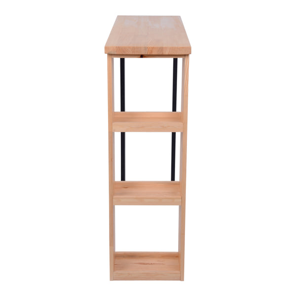 Bartisch Nørager mit Regal aus Kiefernholz [en.casa]