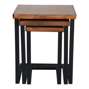 Satztisch Rørvig im 3er Set Kiefernholz, gebeizt [en.casa]