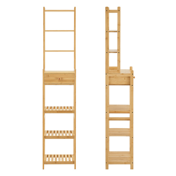 Standregal Siilinjärvi aus Bambus 163 x 33 x 28 cm bis 5 kg Natur [en.casa]