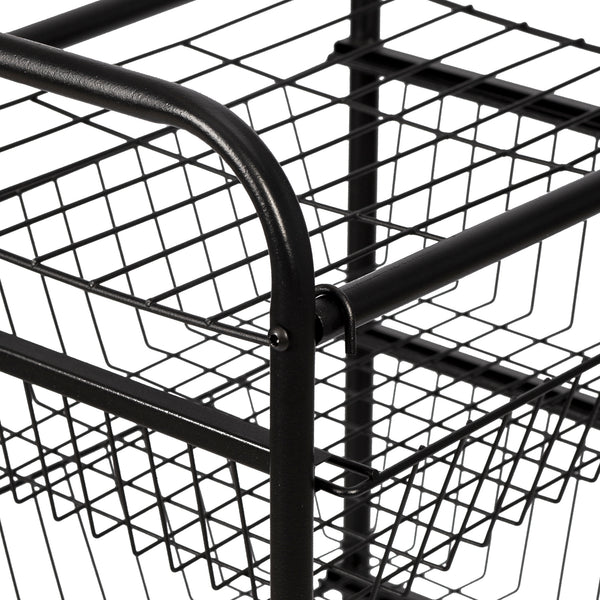 Küchenwagen Rudbjerg Metall Schwarz [en.casa]