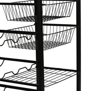 Servierwagen Rønnede Metall Schwarz [en.casa]