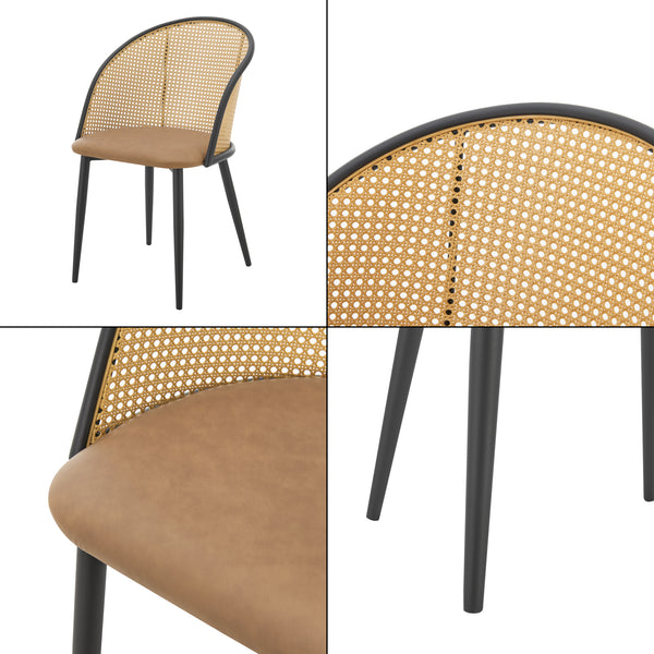 Esszimmerstuhl Gagnef 2er Set Braun / Schwarz [en.casa]