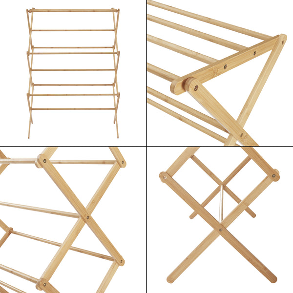Faltbarer Wäscheständer Grinau Bambus [en.casa]