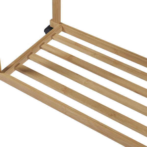 Rollbarer Garderobenständer Ilmajok Bambus [en.casa]