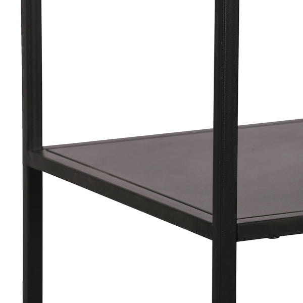 Bücherregal Ingå 144x75x35cm Metall Schwarz matt [en.casa]