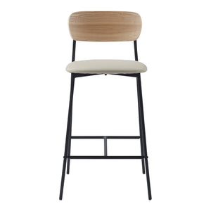 Barstuhl Jyväskylä 2er Set 89x40x45 cm Beige [en.casa]