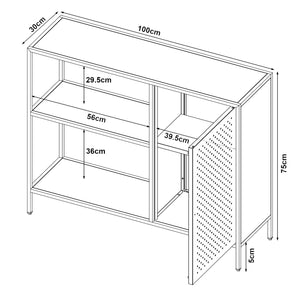Schrankregal Viitasaari Metall Schwarz [en.casa]