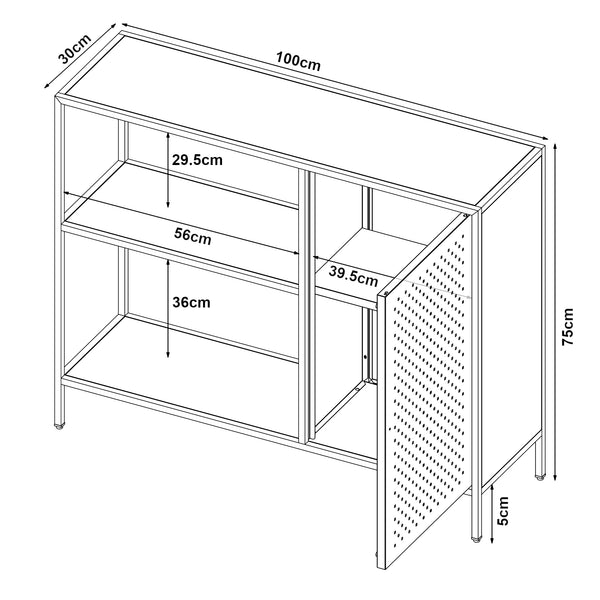 Schrankregal Viitasaari Metall Schwarz [en.casa]