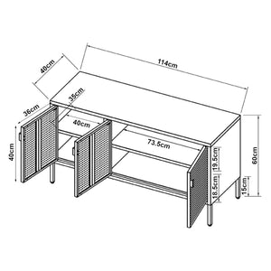 Fernsehschrank Castelli 114 x 40 x 60 cm Stahl [en.casa]