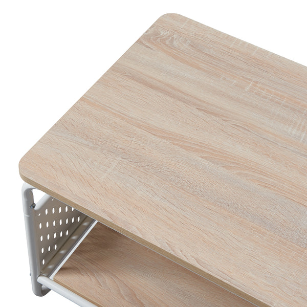 Couchtisch Dyrøy 100x50x43cm Weiß/Eiche [en.casa]