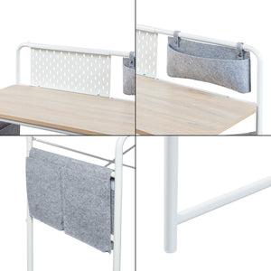 Schreibtisch Dyrøy 98x98x46cm Weiß/Eiche [en.casa]