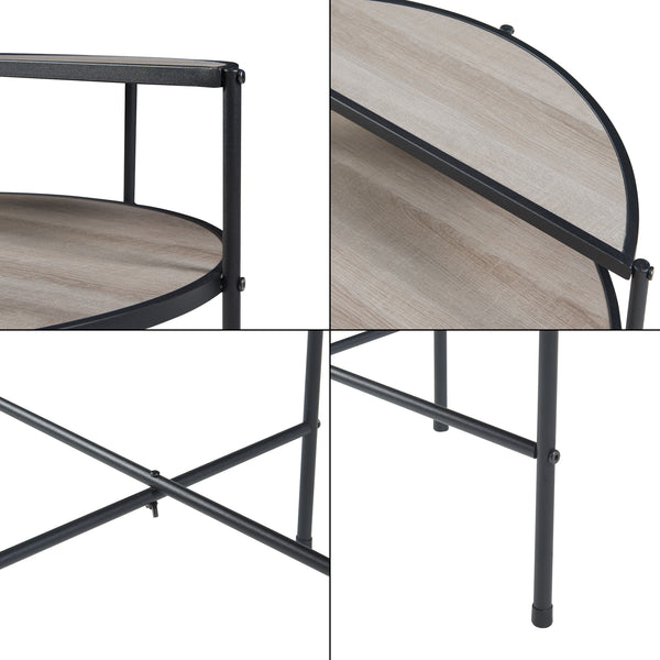 Beistelltisch Fyresdal Schwarz/Eiche-Optik [en.casa]