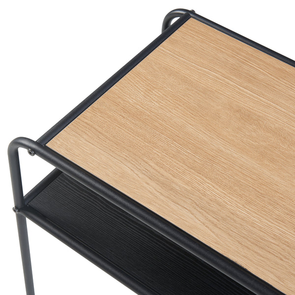 Beistelltisch Krødsherad 55x51x36cm Schwarz/Eiche [en.casa]