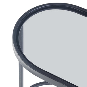 Beistelltisch Luleå mit Glasplatte Schwarz [en.casa]