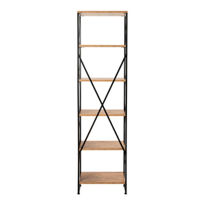 Standregal Åre 180x50x30cm Schwarz/Holzoptik [en.casa]