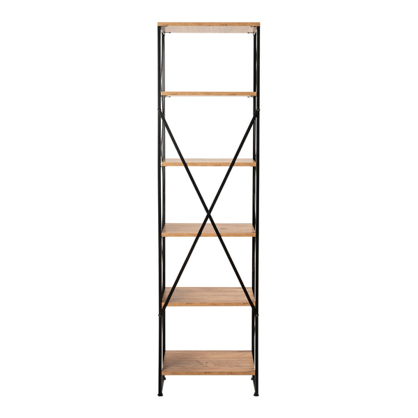 Standregal Åre 180x50x30cm Schwarz/Holzoptik [en.casa]