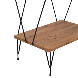 Standregal Boden 164x46x30 cm Schwarz/Holzoptik [en.casa]